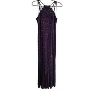 Vintage Andretta Donatello Silk Sequin Dress Size Medium Pink Purple 90s Y2K